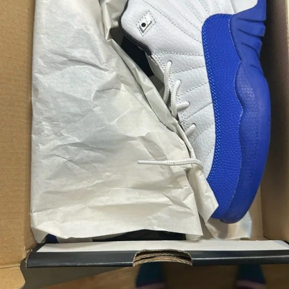 Nike White and Blue Low-Top Sneakers with Mesh Upper